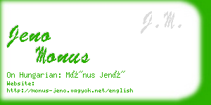 jeno monus business card